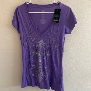 Purple V-neck